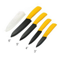 5" Black Blade Yellow Handle Sharp Ceramic Chef's Kitchen Knife, Laser Etching Logo Custom